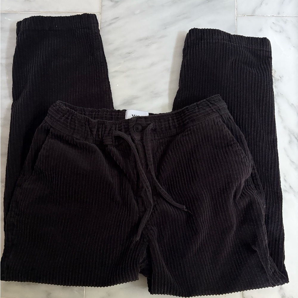 Wax London jumbo corduroy trousers in black